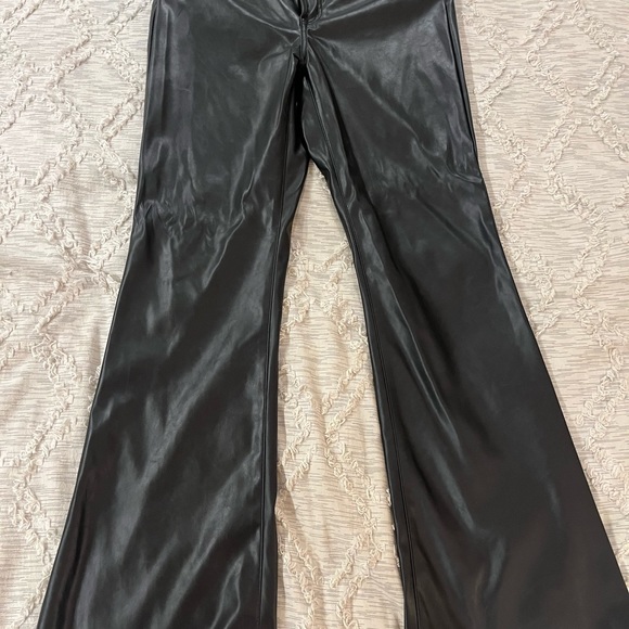 Vegan leather 70’s flare high rise pants - Picture 6 of 6